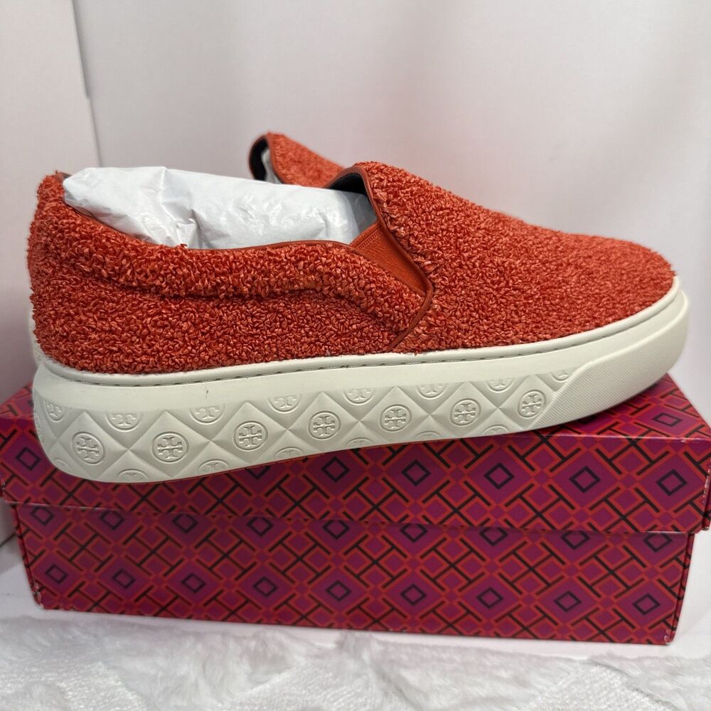 Tory Burch Piper Orange 800 Ladybug Slip on Sneaker size 8 US NWB